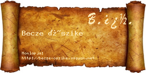 Becze Őszike névjegykártya